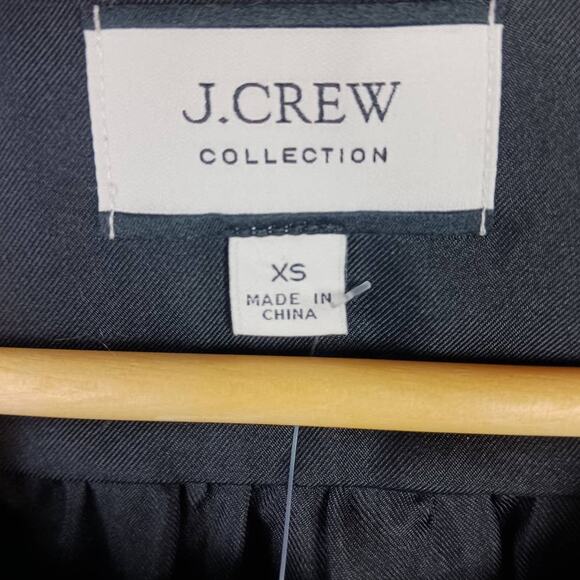 J.Crew Collection SZ XS Black Silk Twill Ruffle-Collar Top NWT - Picture 5 of 8